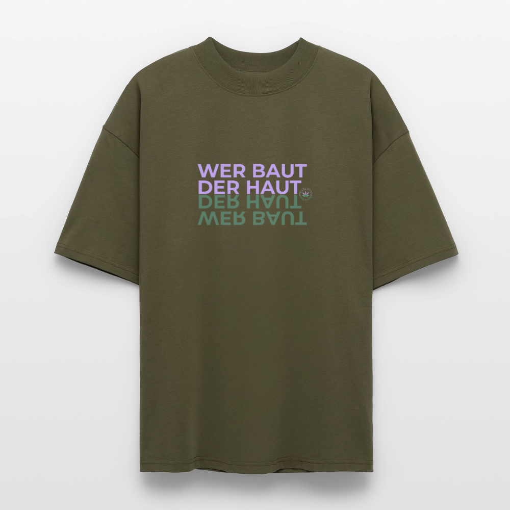 WER BAUT Oversized Unisex Bio T-Shirt - Khaki