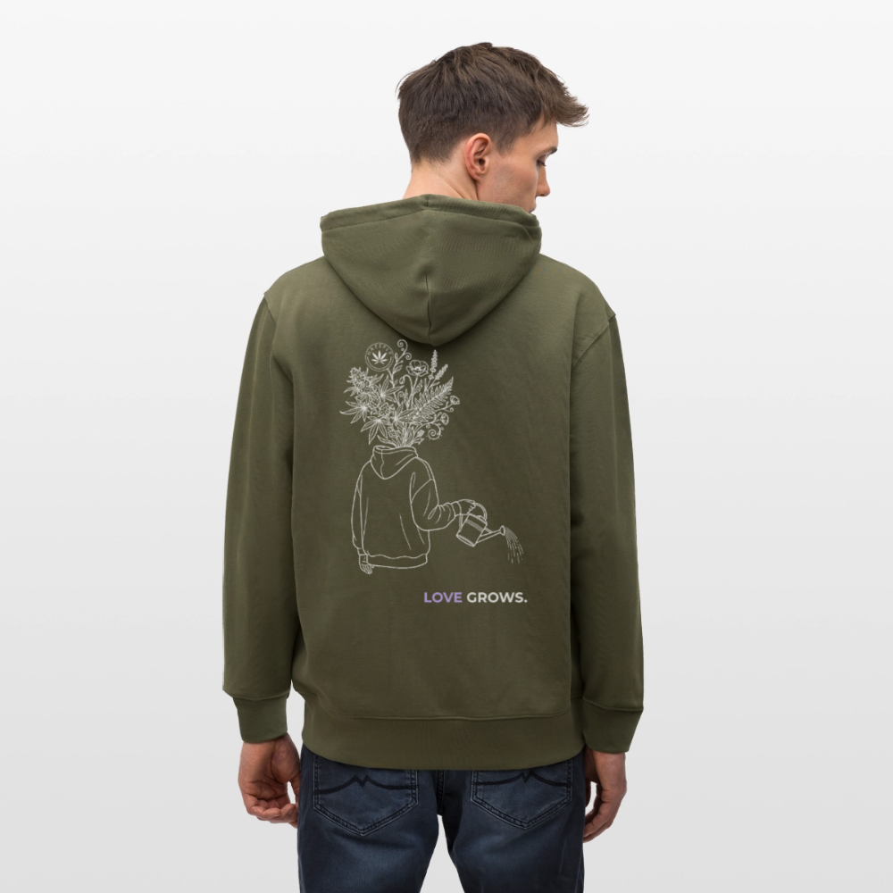 LOVE GROWS II Unisex Bio-Kapuzenjacke - Khaki