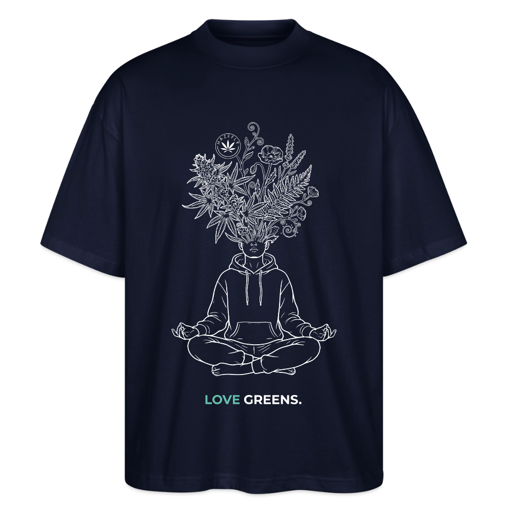 LOVE GREENS Oversized Unisex Bio T-Shirt - Navy