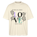 GROW. CHILL. REPEAT. Oversized Unisex Bio T-Shirt - Weißgrau
