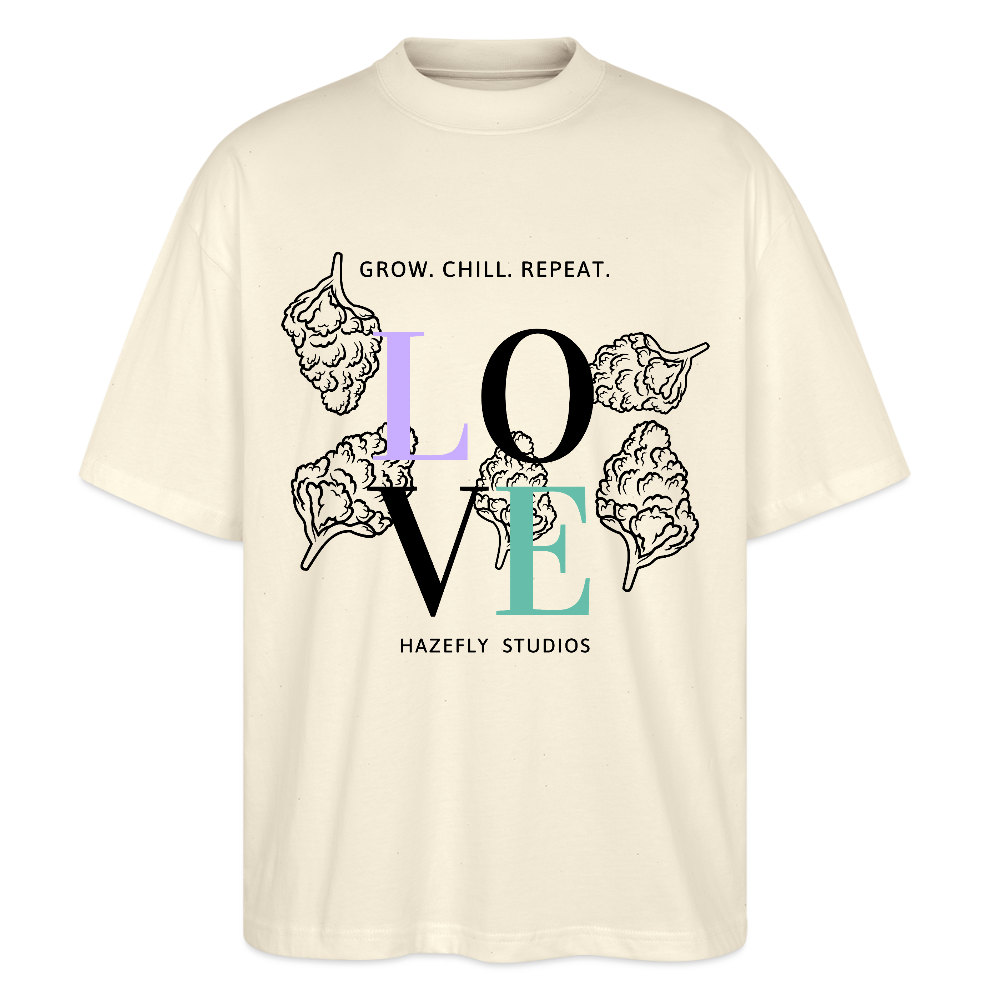 GROW. CHILL. REPEAT. Oversized Unisex Bio T-Shirt - Weißgrau