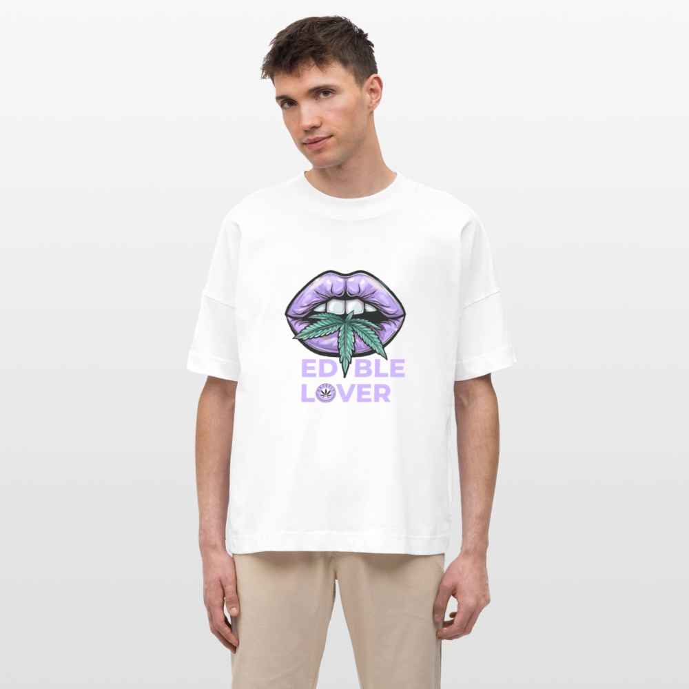 EDIBLE LOVER Oversized Unisex Bio T-Shirt - Weiß