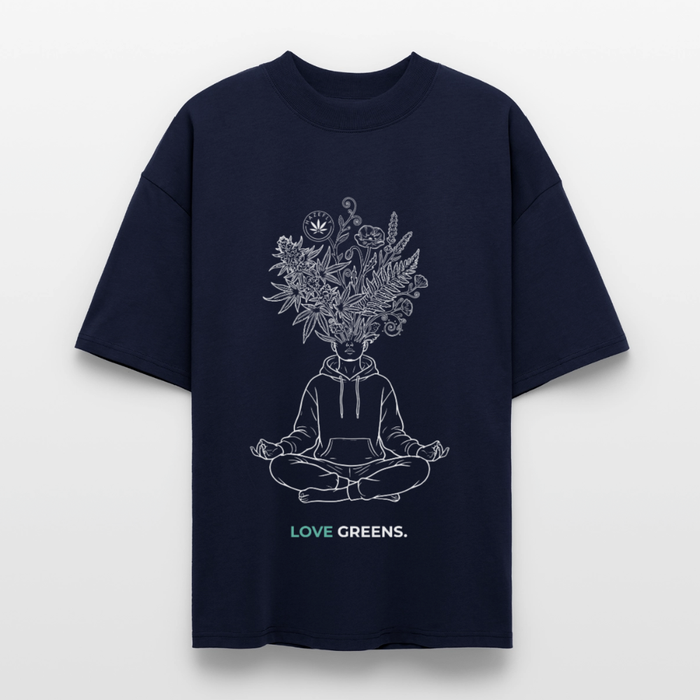 LOVE GREENS Oversized Unisex Bio T-Shirt - Navy