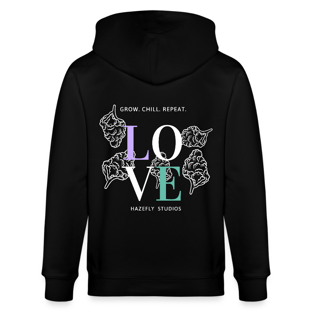 GROW. CHILL. REPEAT. Unisex Bio-Kapuzenjacke - Schwarz