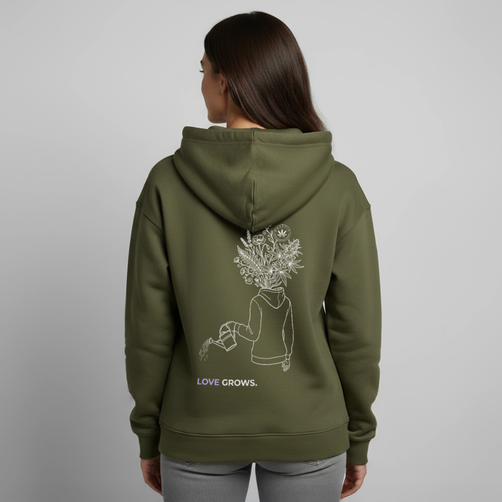 LOVE GROWS I Oversized Unisex Bio-Hoodie - Khaki