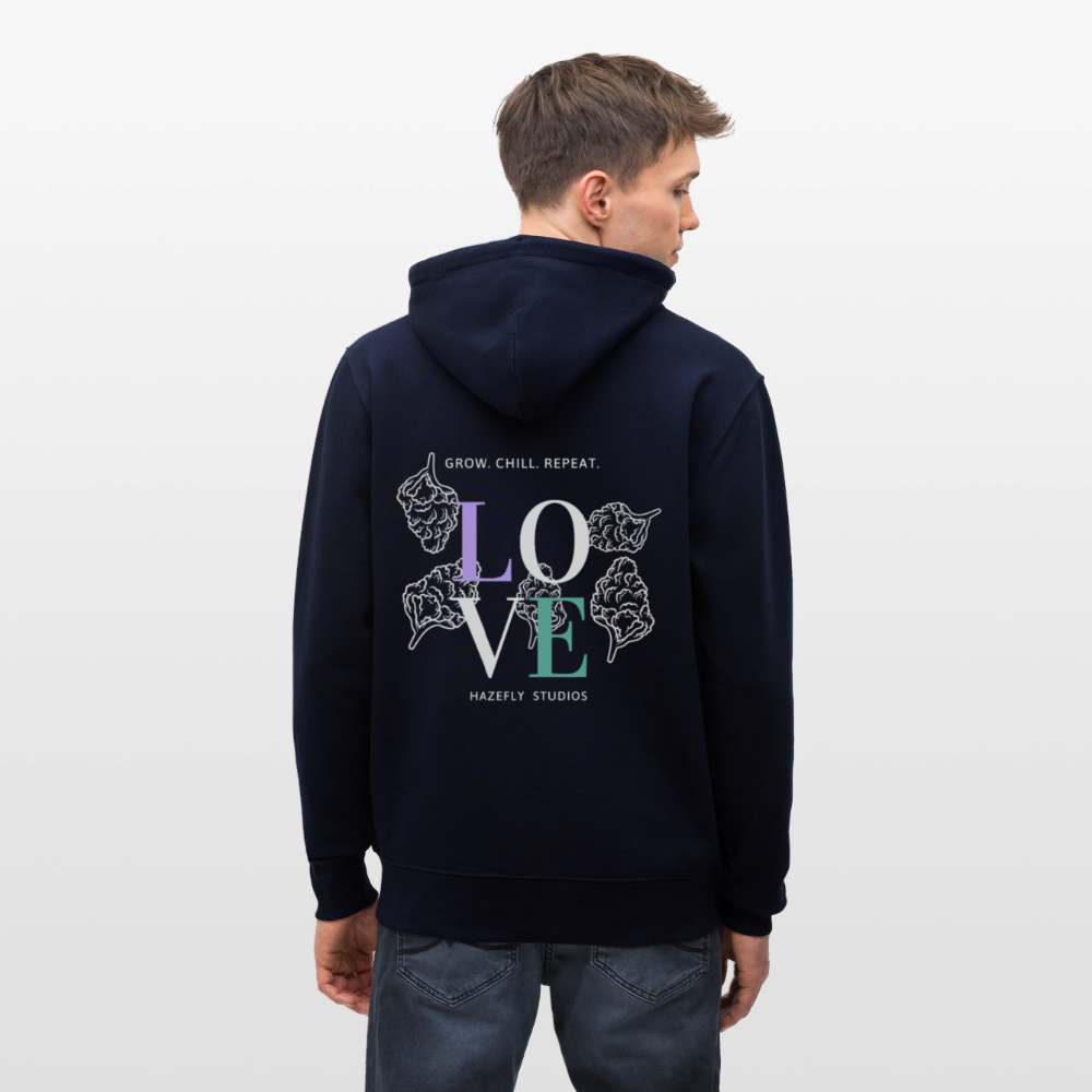 GROW. CHILL. REPEAT. Unisex Bio-Kapuzenjacke - Navy