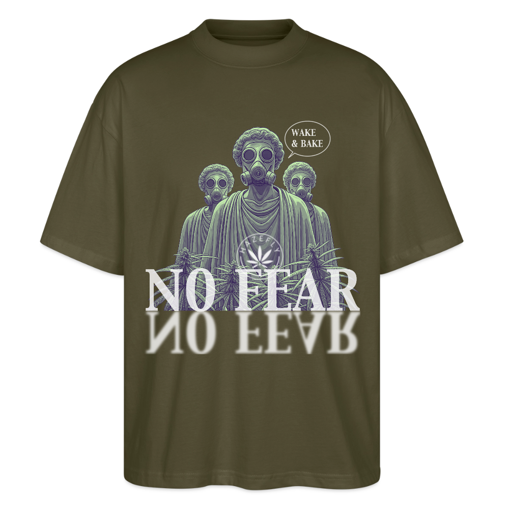 NO FEAR Oversized Unisex Bio T-Shirt - Khaki