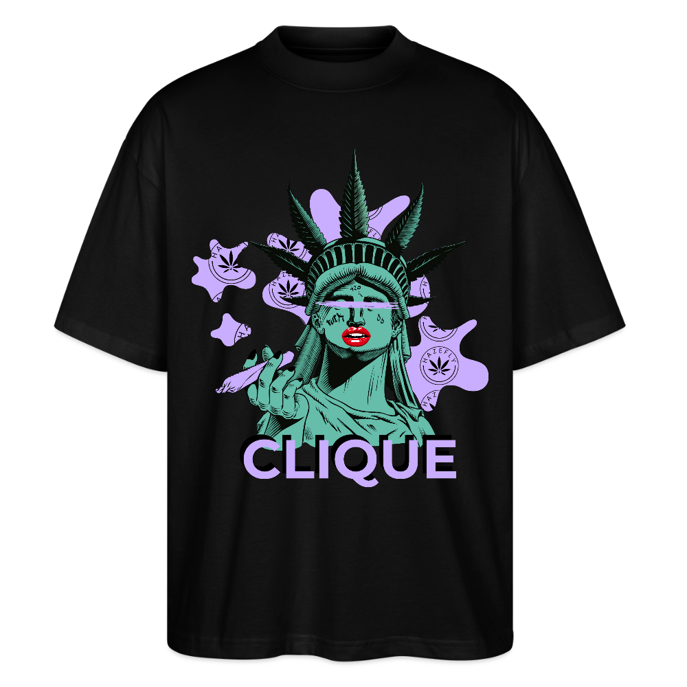 420 CLIQUE Oversized Unisex Bio T-Shirt - Schwarz