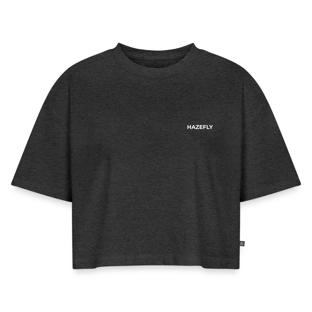 HF SIGNATURE Frauen Oversized Cropped T-Shirt - Anthrazit meliert