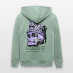 420 SKULL Unisex Bio-Kapuzenjacke - Helles Graugrün