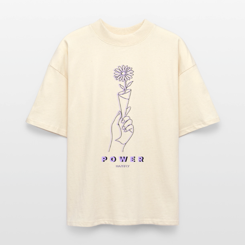 BLOOM POWER Oversized Unisex Bio T-Shirt - Natur