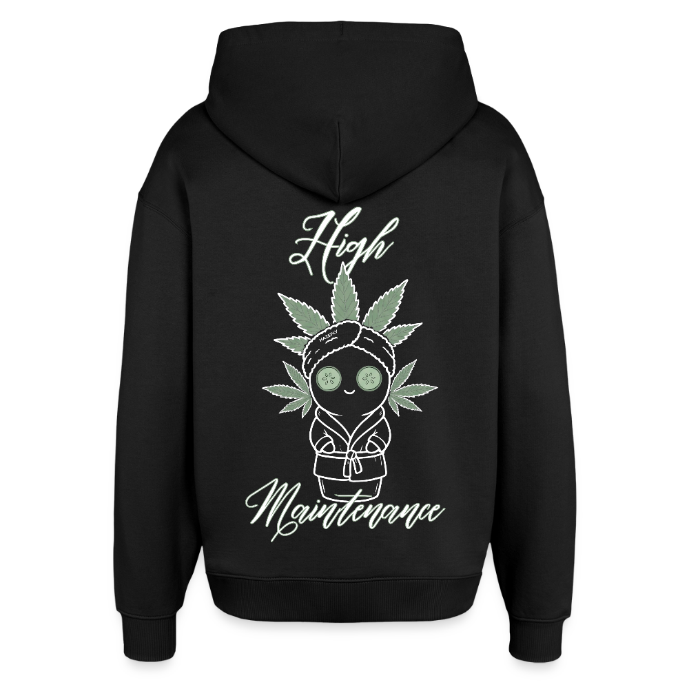 HIGH MAINTENANCE Oversized Unisex Bio-Hoodie - Schwarz