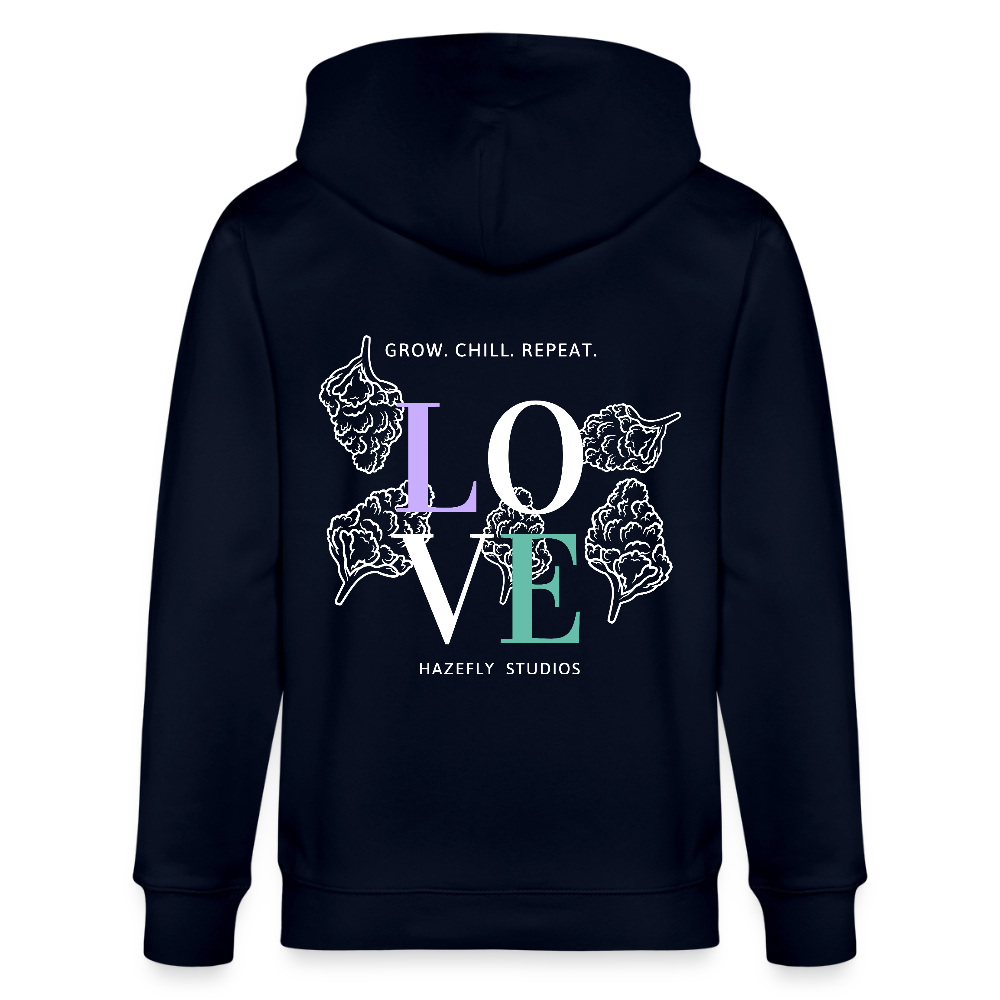 GROW. CHILL. REPEAT. Unisex Bio-Kapuzenjacke - Navy