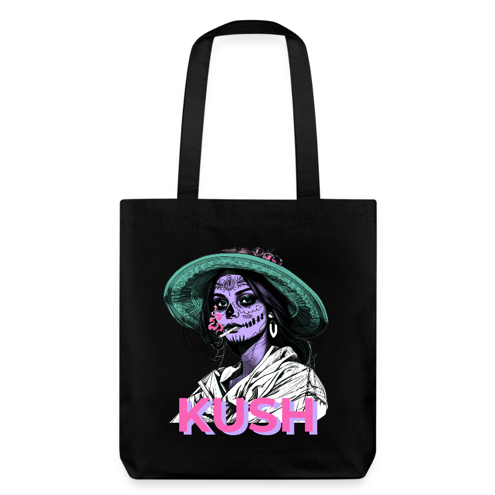 LA CATRINA KUSH recycelter Heavyweight Stoffbeutel - Schwarz