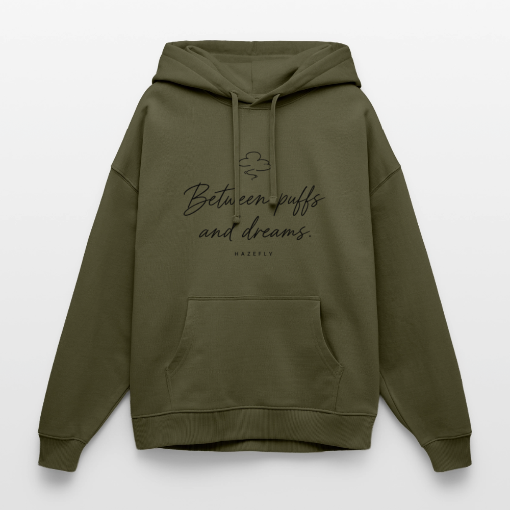 PUFFS & DREAMS Oversized Unisex Bio-Hoodie - Khaki