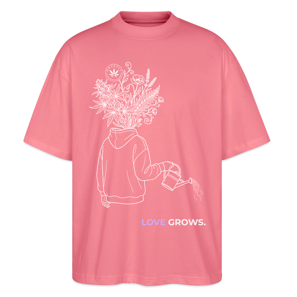 LOVE GROWS II Oversized Unisex Bio T-Shirt - Pink 