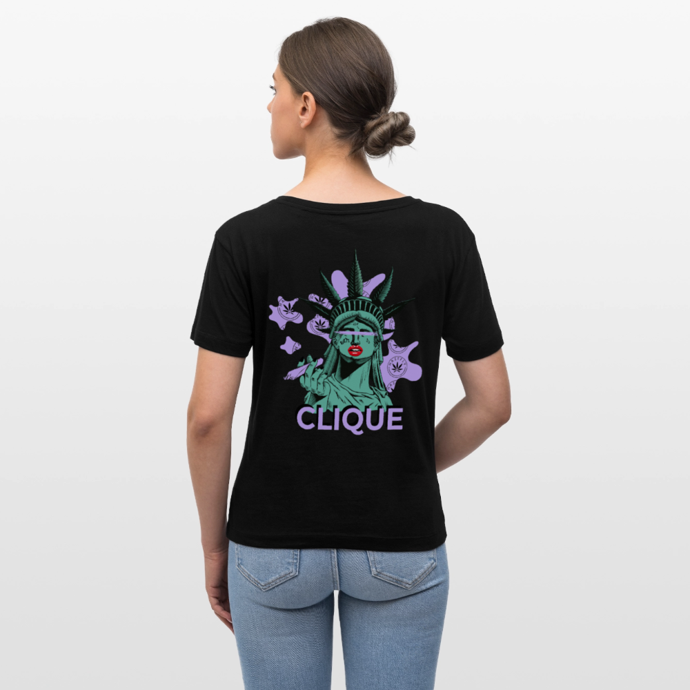 420 CLIQUE 2.0. Relaxed Frauen Bio-T-Shirt - Schwarz