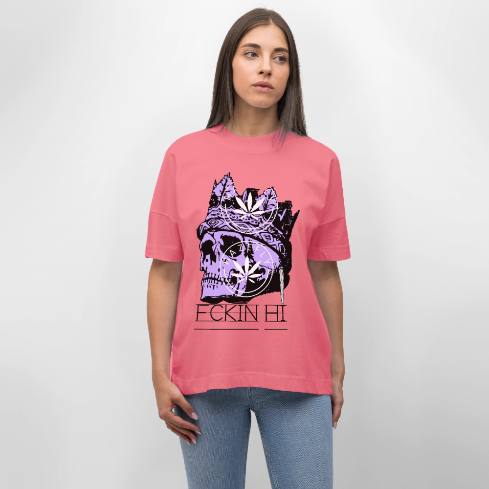 420 SKULL Oversized Unisex Bio T-Shirt - Pink 