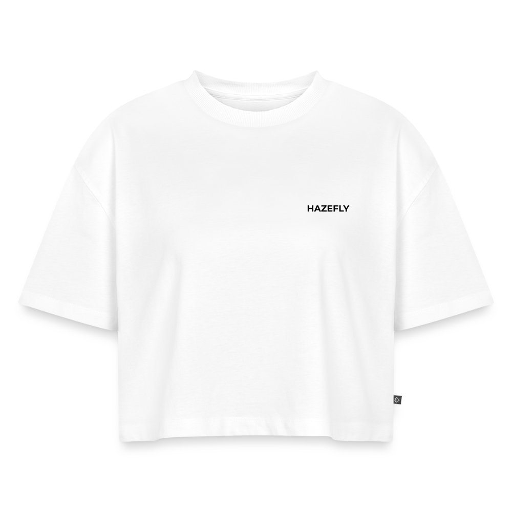 HF SIGNATURE Frauen Oversized Cropped T-Shirt - Weiß