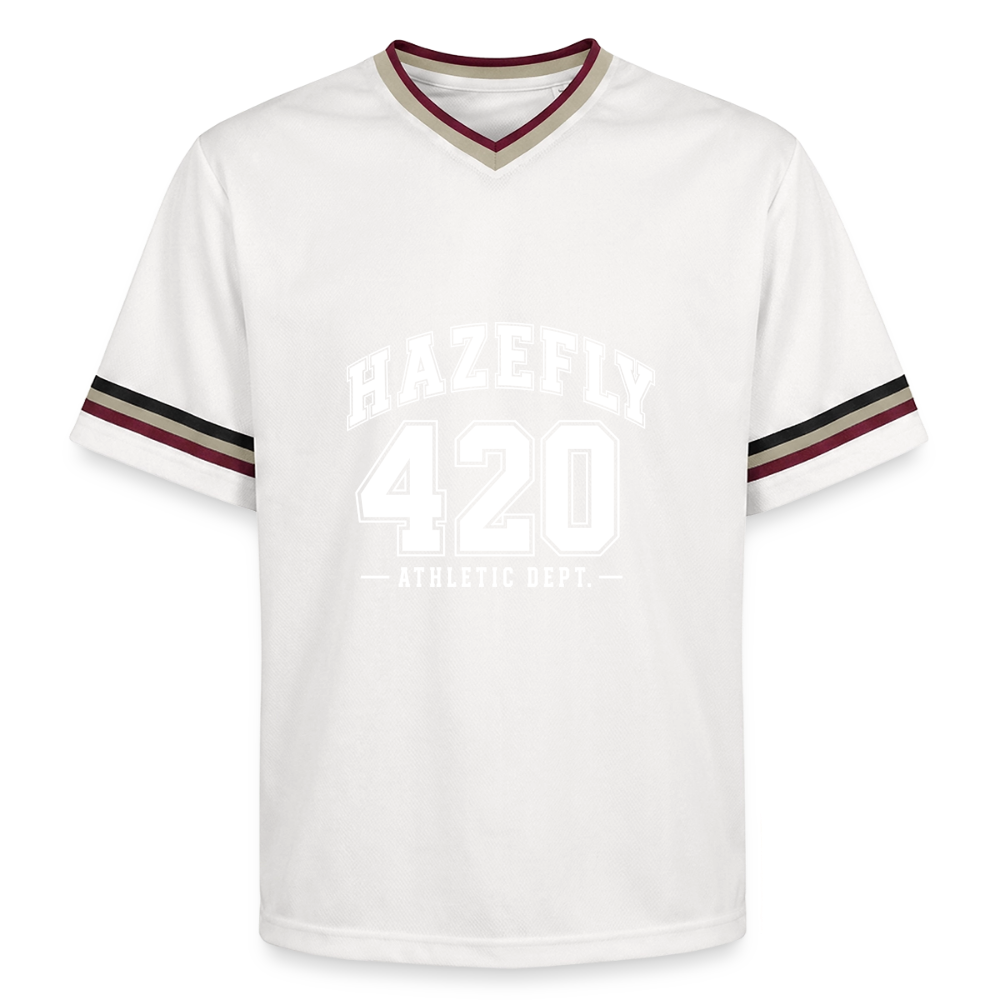 ATHLETIC DEPT Mesh T-Shirt - Offwhite/Bordeaux