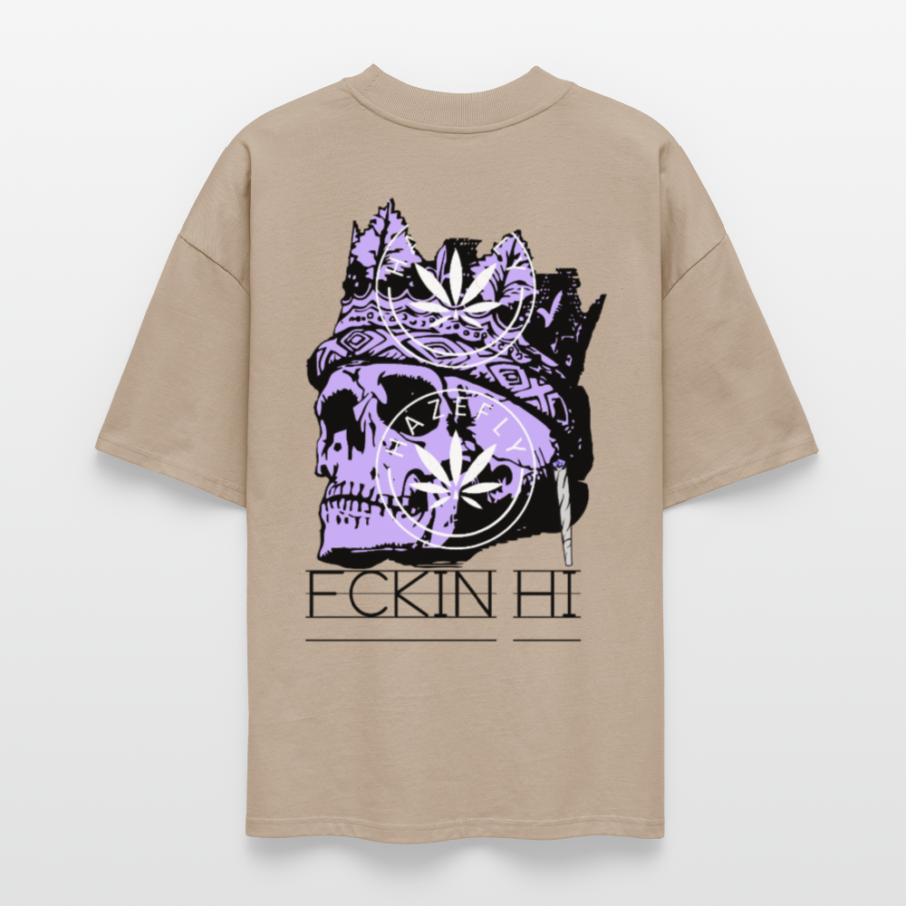 420 SKULL Oversized Unisex Bio T-Shirt - Steingrau