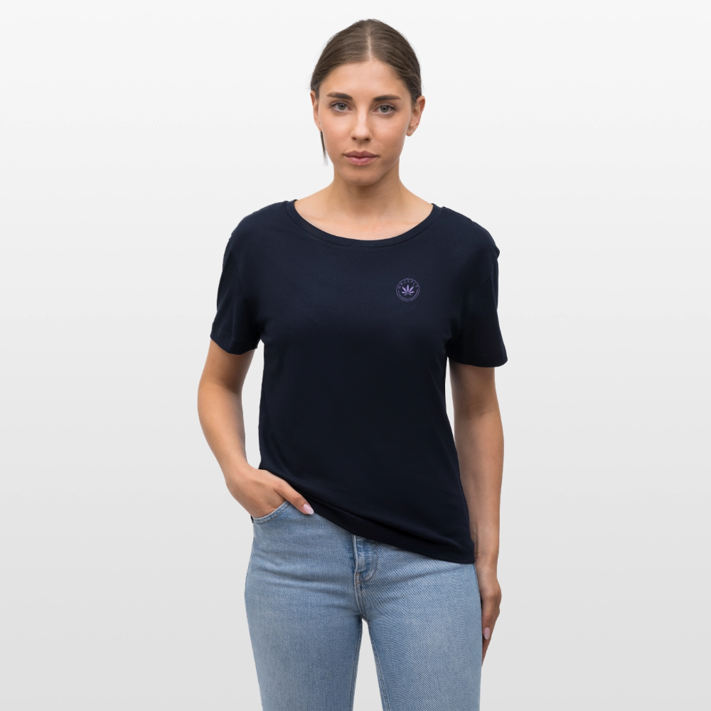 LOGO MAUVE Relaxed Frauen Bio-T-Shirt - Navy