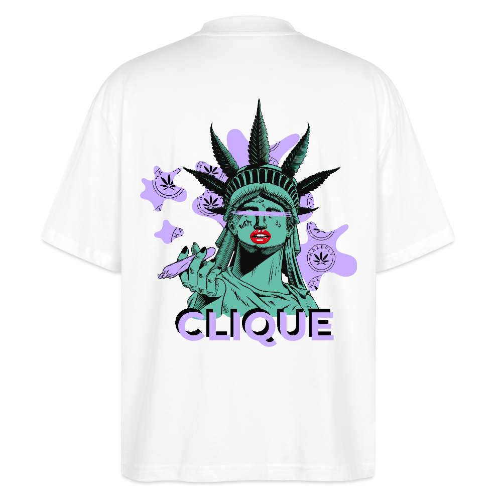 420 CLIQUE Oversized Unisex Bio T-Shirt - Weiß
