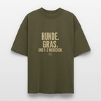 HUNDE. GRAS. Unisex Oversized Bio-T-Shirt - Khaki