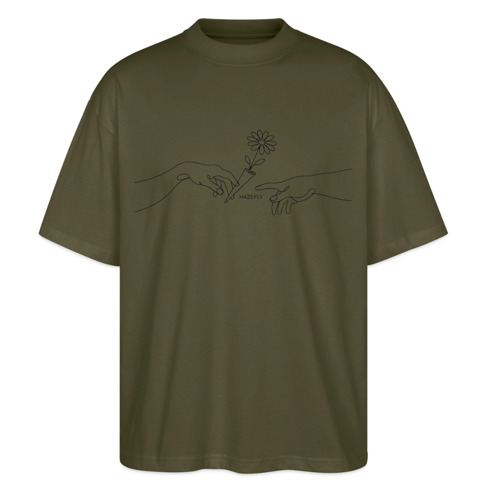 PASS IT Oversized Unisex Bio T-Shirt - Khaki