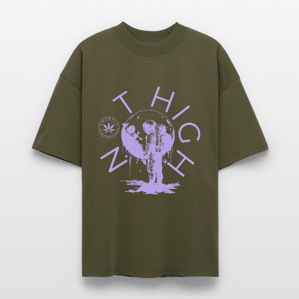 NOT HIGH Oversized Unisex Bio T-Shirt - Khaki