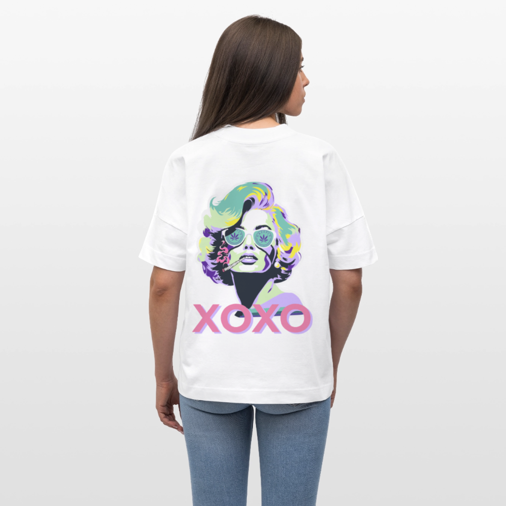 MARYLIN XOXO Oversized Unisex Bio T-Shirt - Weiß