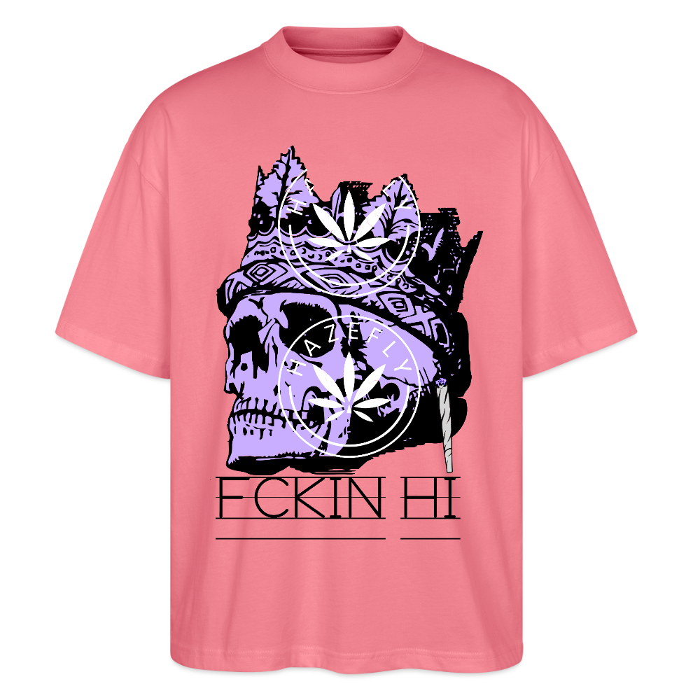 420 SKULL Oversized Unisex Bio T-Shirt - Pink 