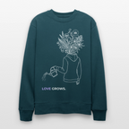 LOVE GROWS I Unisex Bio-Sweatshirt - Dunkles Petrol