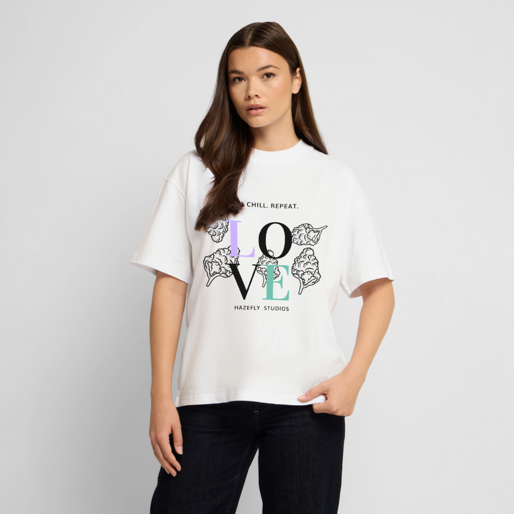 GROW. CHILL. REPEAT. Oversized Unisex Bio T-Shirt - Weiß