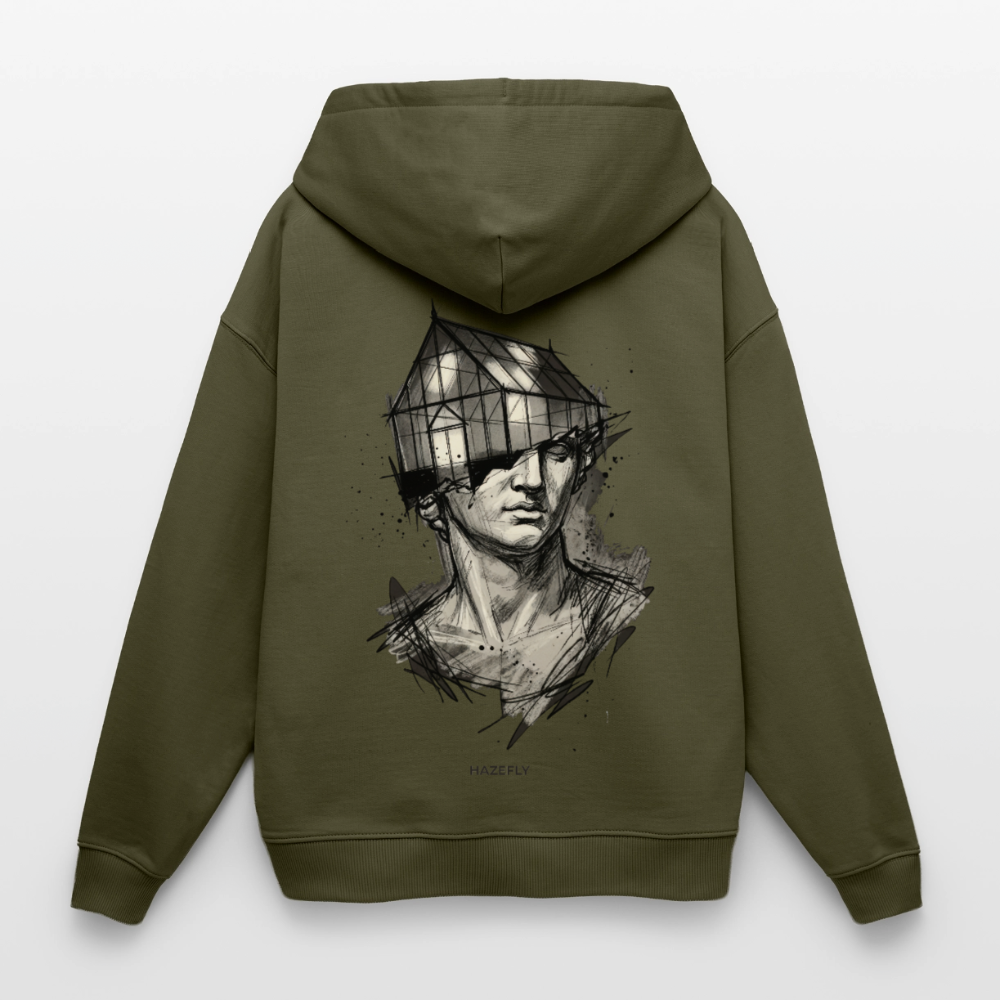 GREEN MIND Oversized Unisex Bio-Hoodie - Khaki