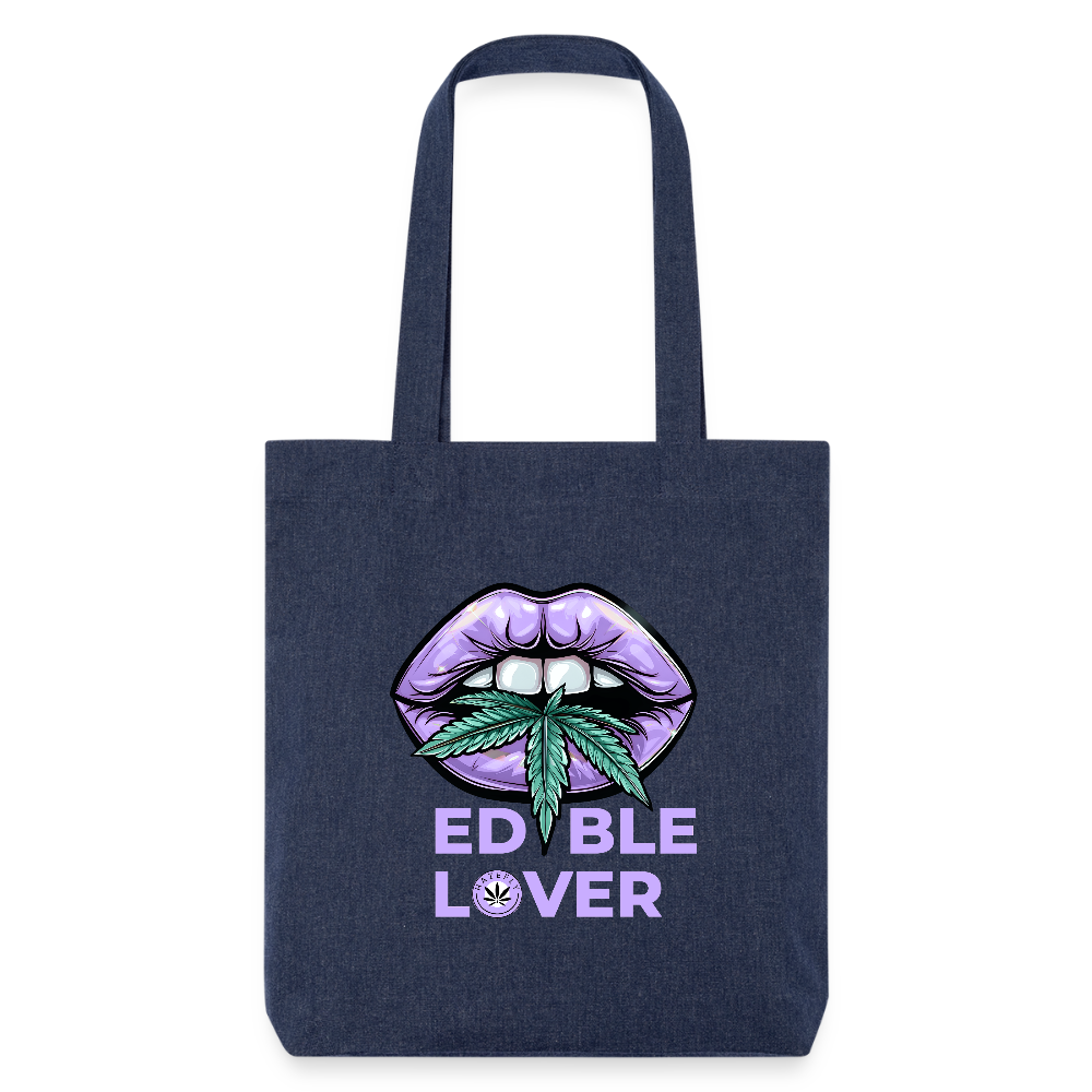 EDIBLE LOVER recycelter Heavyweight Stoffbeutel - melange Blue