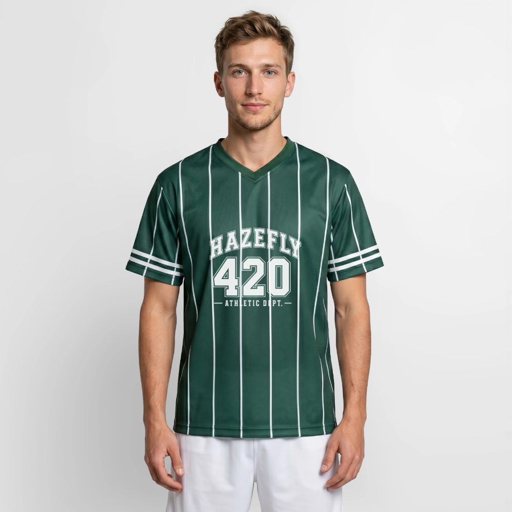 ATHLETIC DEPT Mesh T-Shirt - Dunkelgrün/Weiß