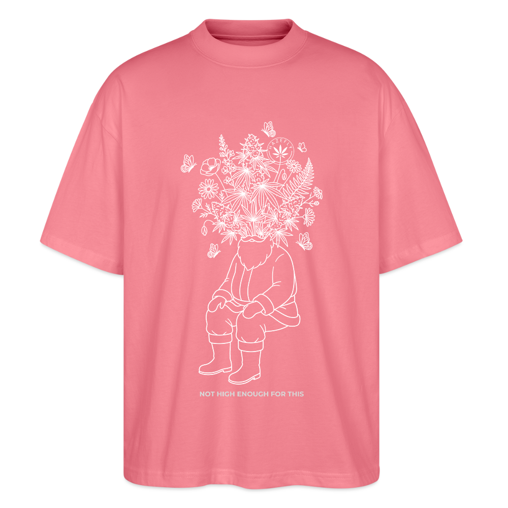 NOT HIGH ENOUGH Oversized Unisex Bio T-Shirt - Pink 