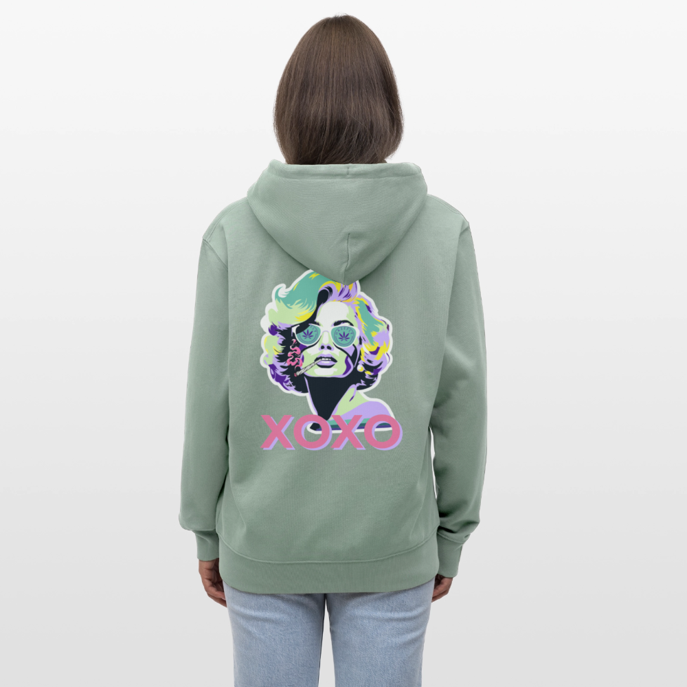 MARYLIN XOXO Unisex Bio-Kapuzenjacke - Helles Graugrün