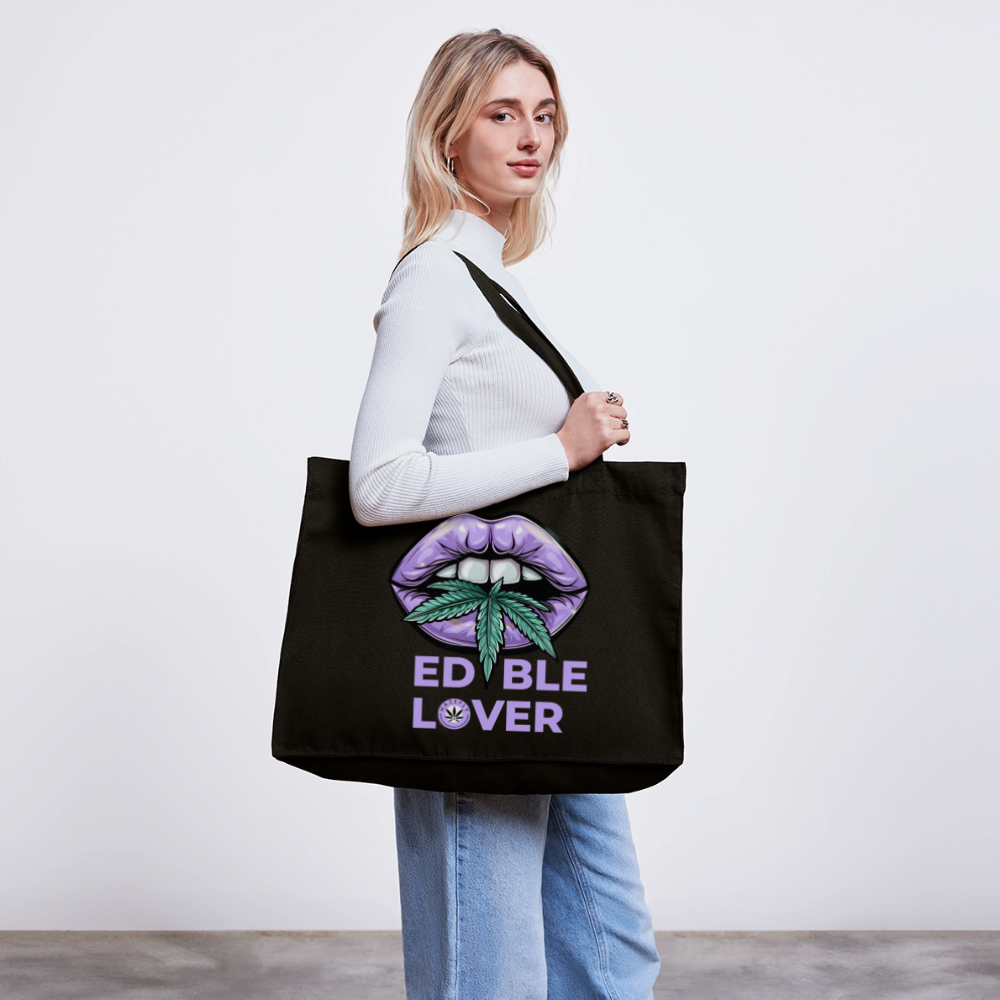 EDIBLE LOVER recycelter Shopping Bag - Schwarz