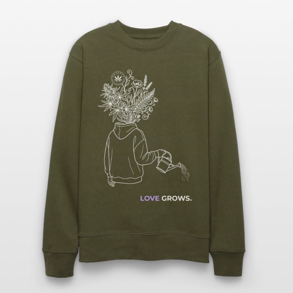 LOVE GROWS II Unisex Bio-Sweatshirt - Khaki