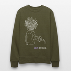 LOVE GROWS II Unisex Bio-Sweatshirt - Khaki