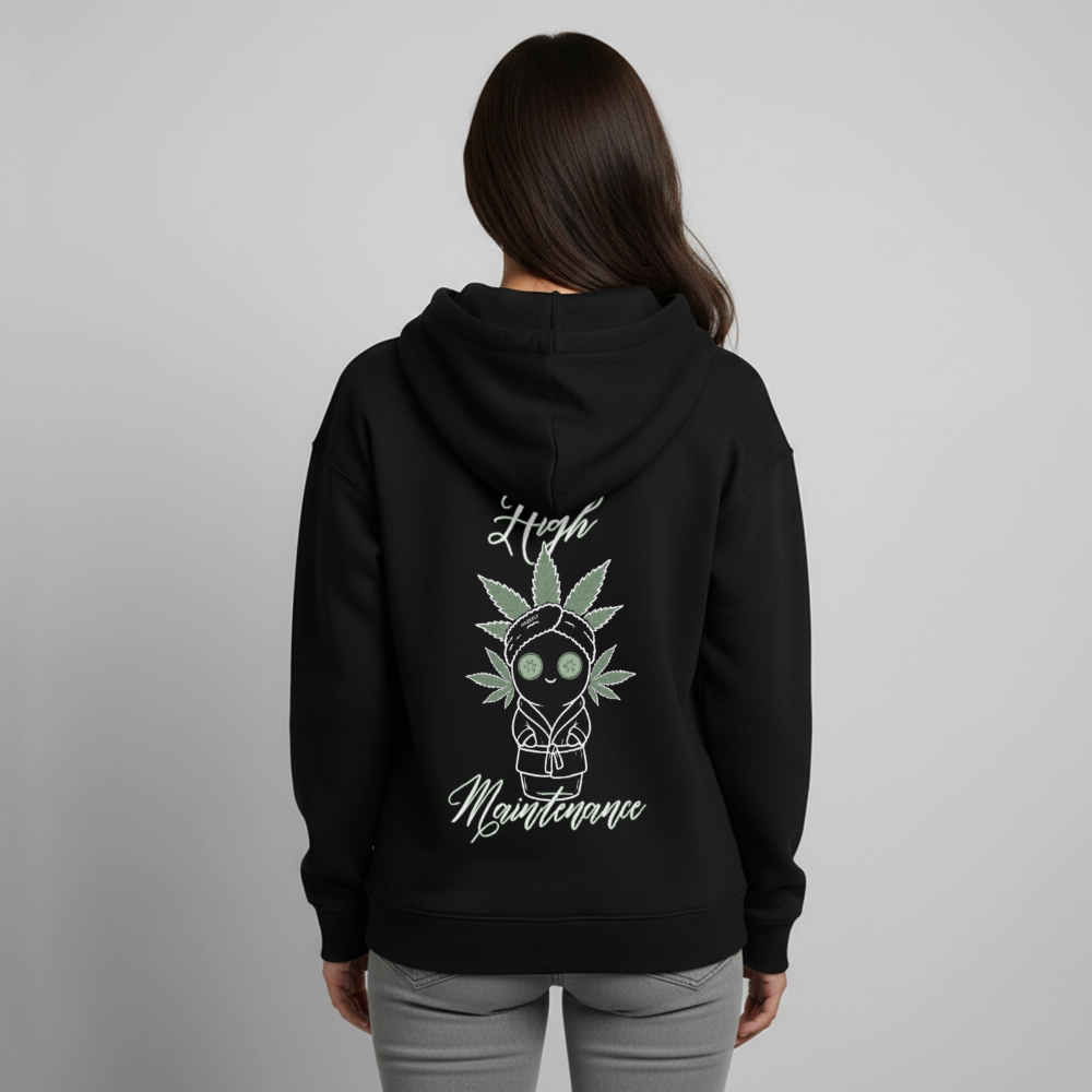 HIGH MAINTENANCE Oversized Unisex Bio-Hoodie - Schwarz