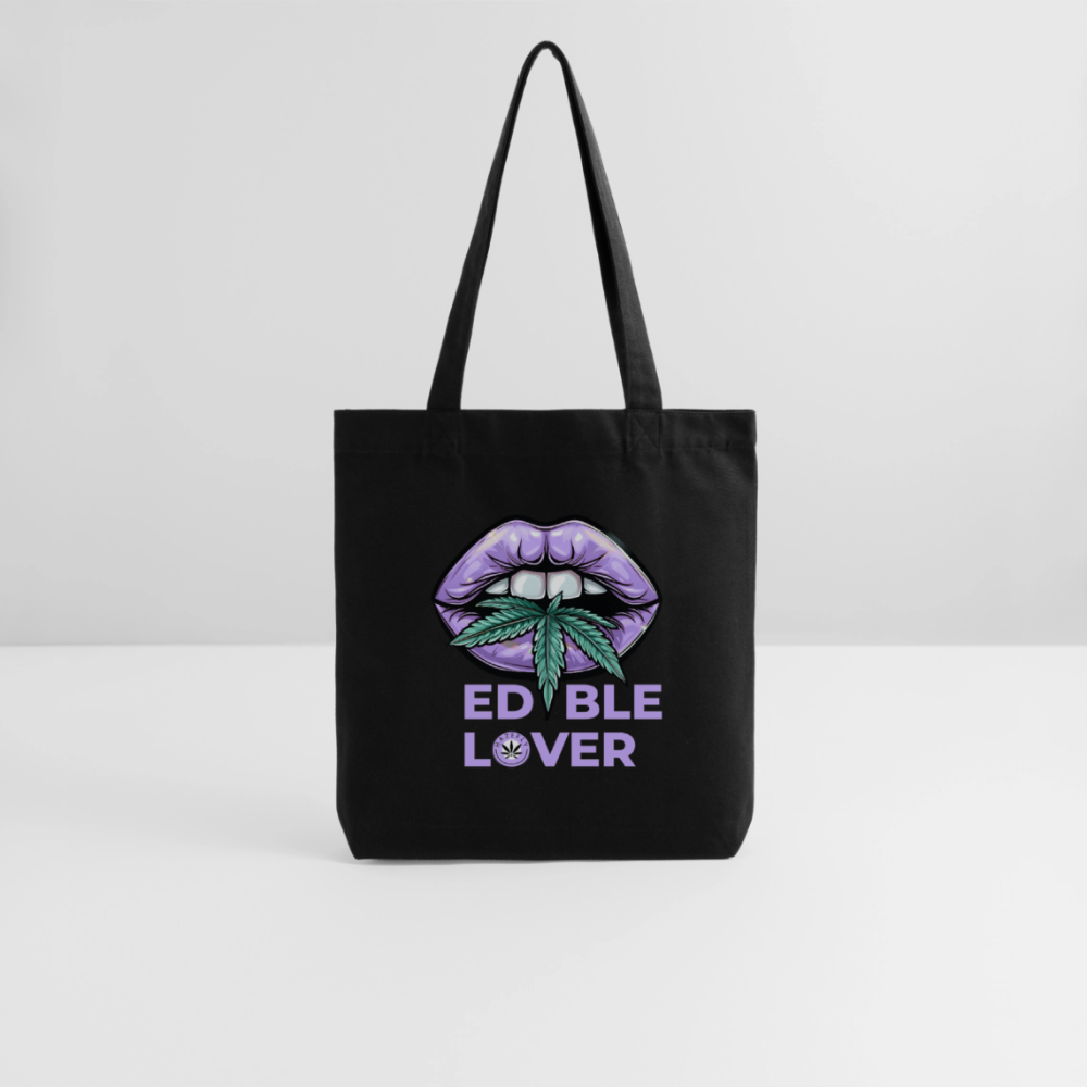 EDIBLE LOVER recycelter Heavyweight Stoffbeutel - Schwarz