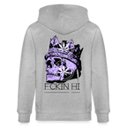 420 SKULL Unisex Bio-Kapuzenjacke - Grau meliert
