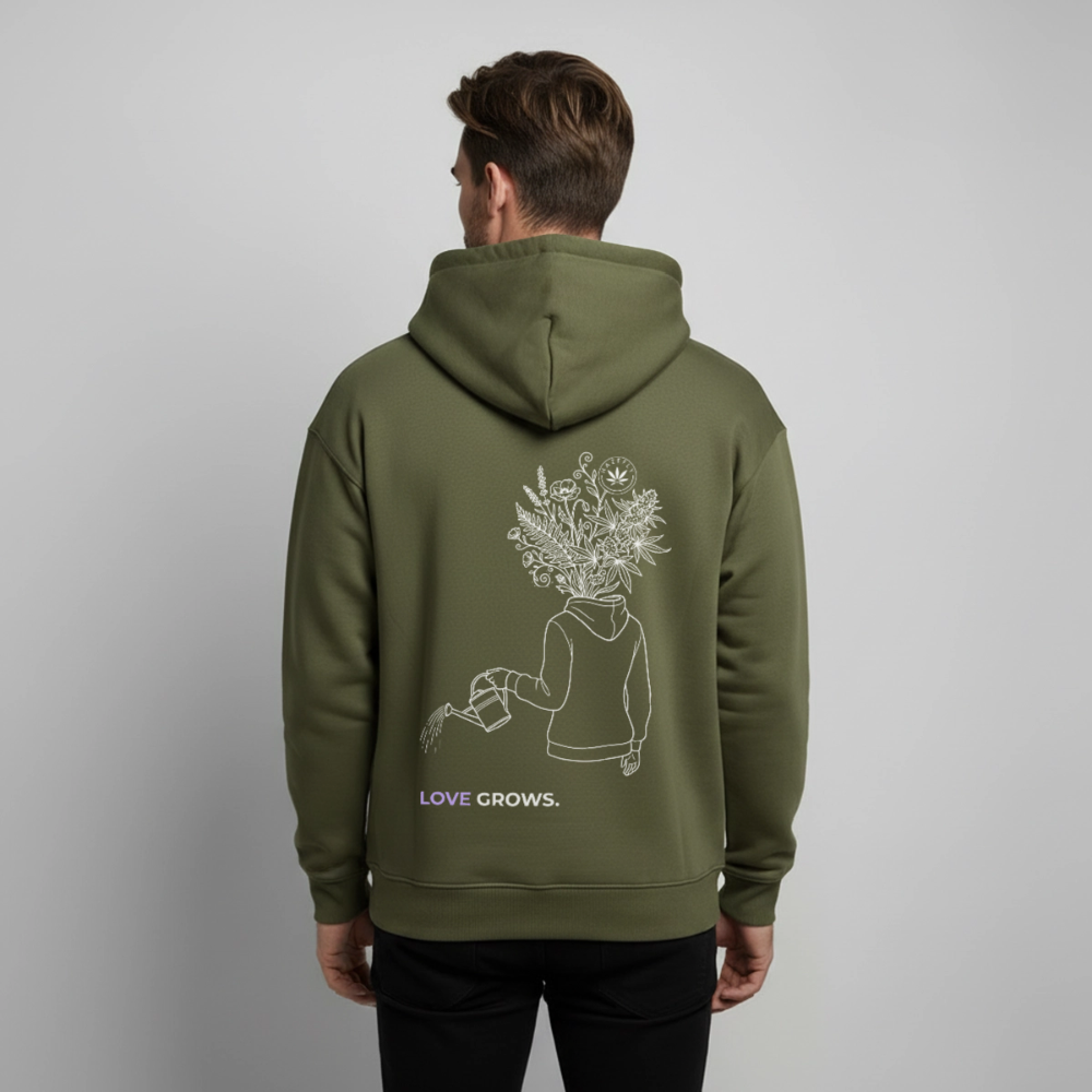 LOVE GROWS I Oversized Unisex Bio-Hoodie - Khaki