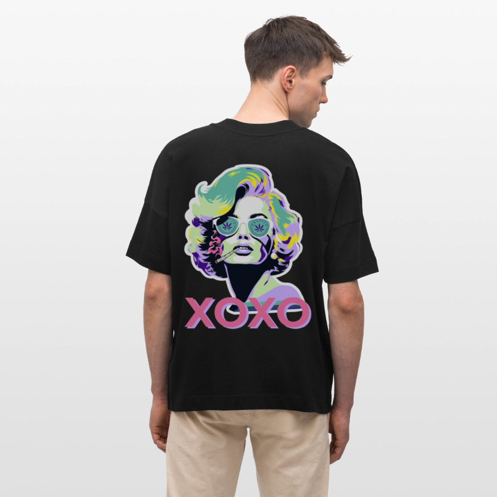 MARYLIN XOXO Oversized Unisex Bio T-Shirt - Schwarz