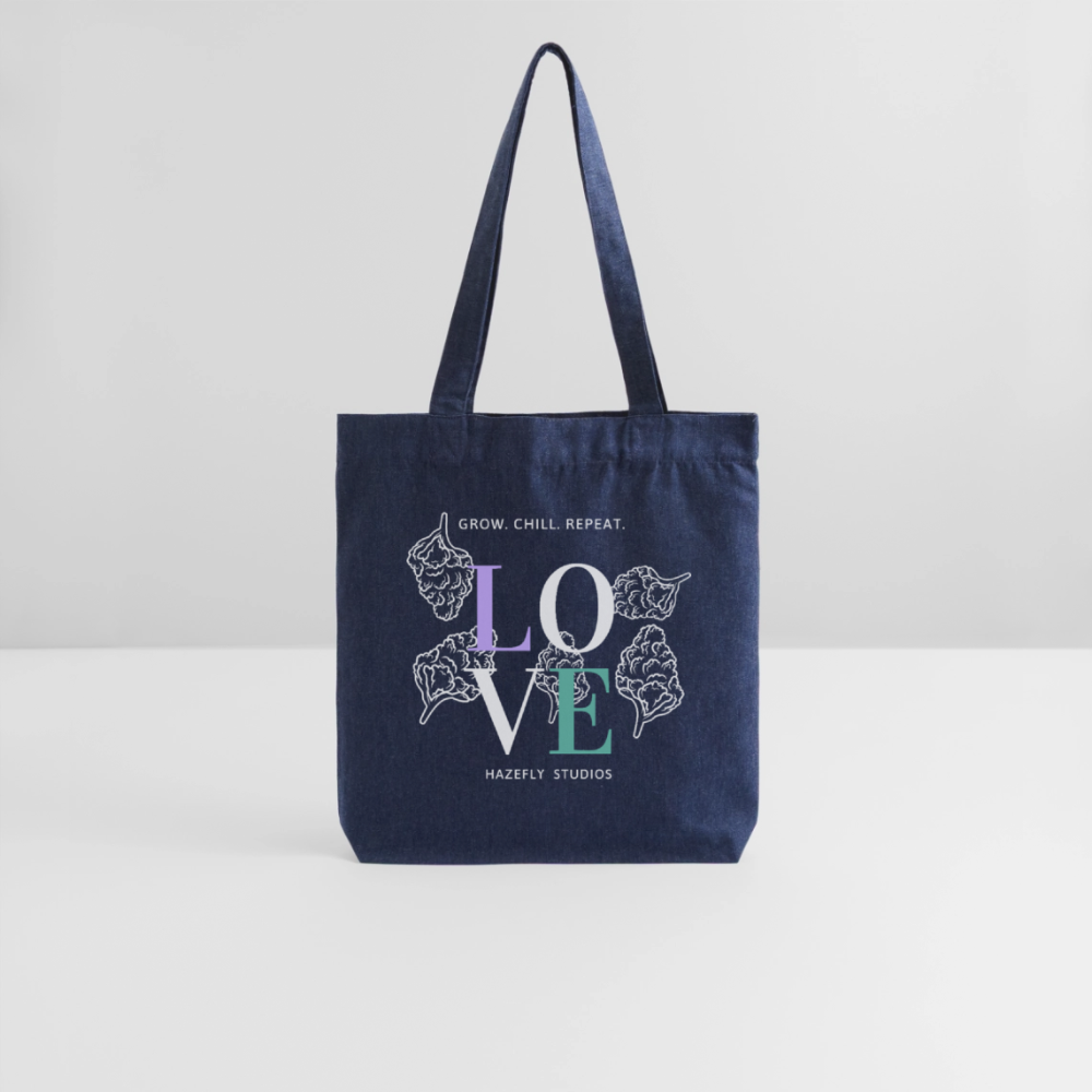 GROW. CHILL. REPEAT. recycelter Heavyweight Stoffbeutel - melange Blue