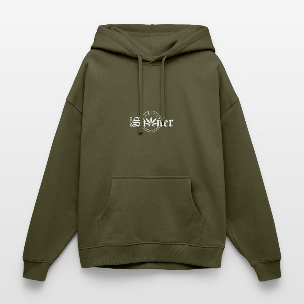 ACTIVE STONER Oversized Unisex Bio-Hoodie - Khaki