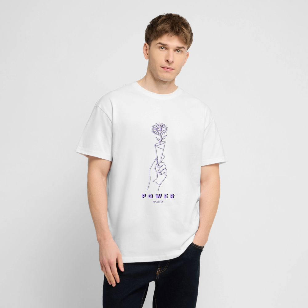 BLOOM POWER Oversized Unisex Bio T-Shirt - Weiß